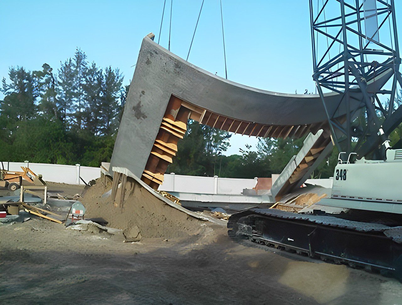 A Construction Site With a Crane and a Concrete Structure