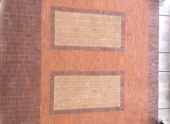 A Brick Wall With Rectangular Tiles